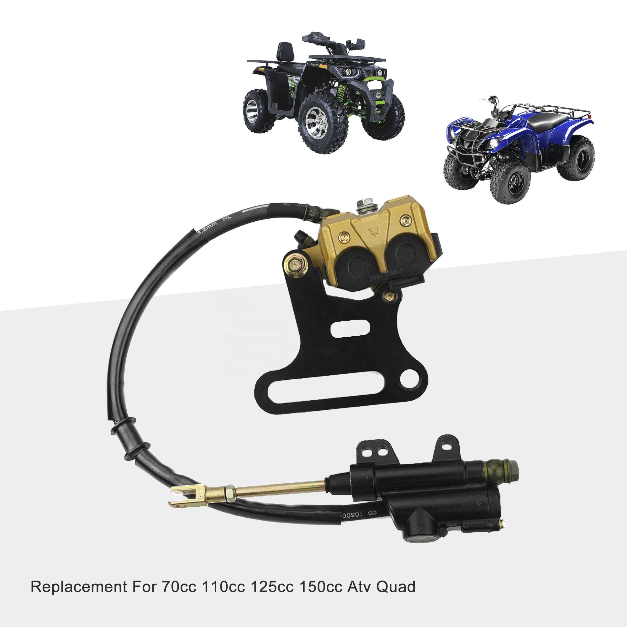 GOOFIT Rear Hydraulic Caliper Brake Master Cylinder Assembly Replacement for 70cc 110cc 125cc 150cc Atv Quad