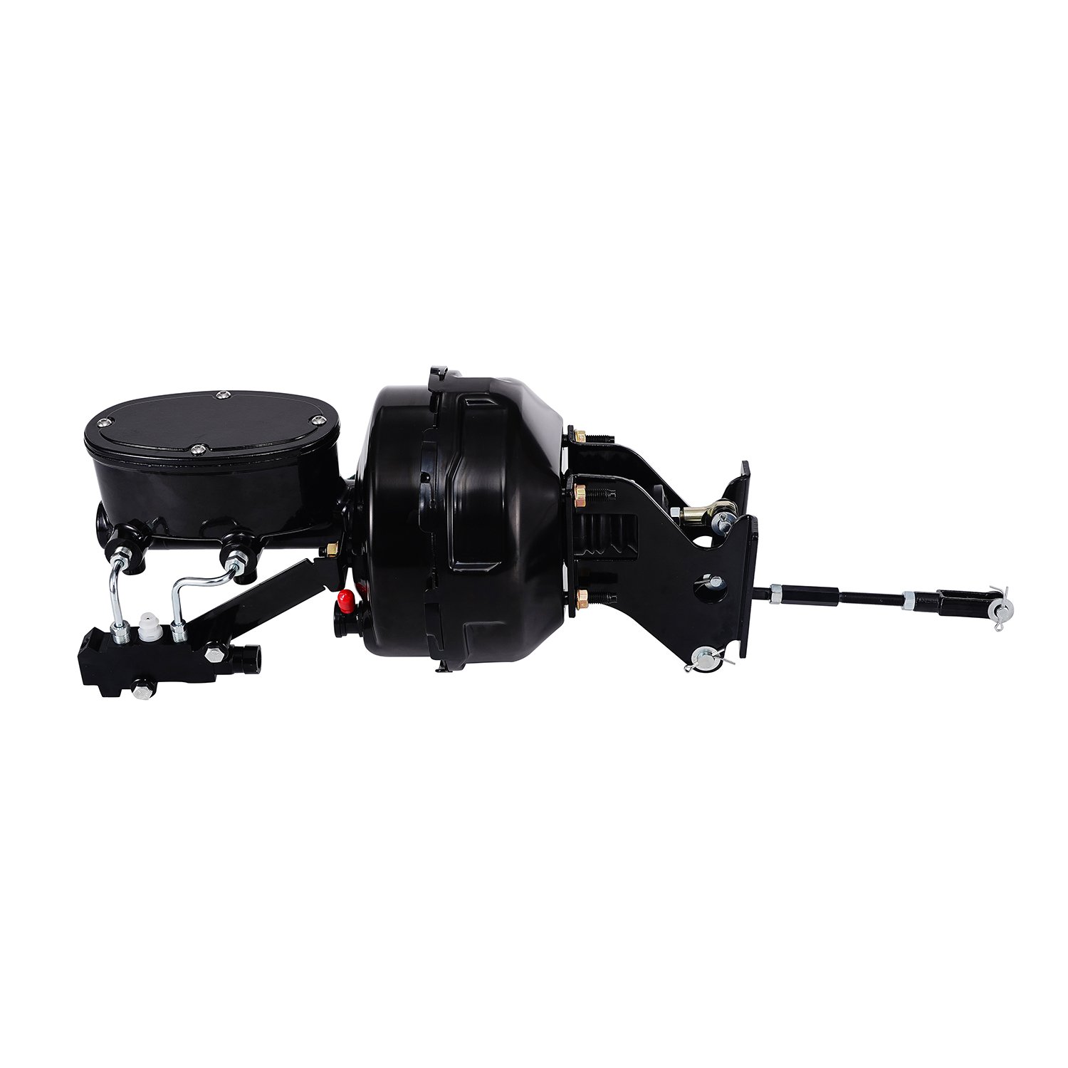 Black 9 Inch Dual Power Brake Booster Kit for 1967-72 Chevy GMC Truck Pickup with Black Mounting Brackets
