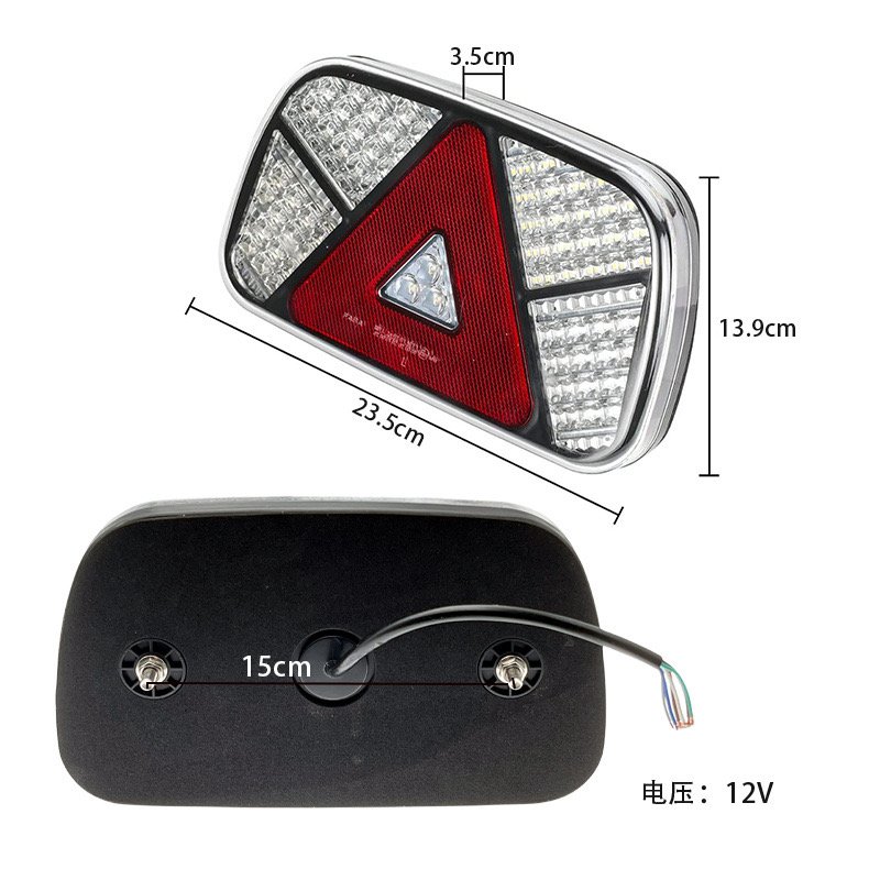 LED Trailer Tail Light Kit Rear Stop Brake Light Signal Lamp Wiring Harness Cable for Caravan Lorry Trailer Tail Light