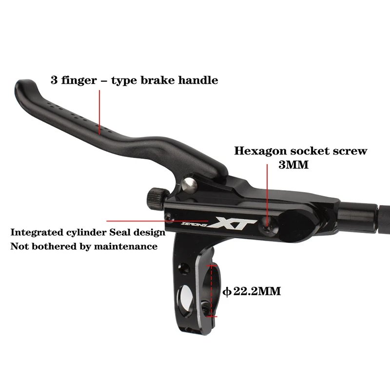 OEM/ODM MTB 800*1500mm Hydraulic Brake Mountain Bike 4Piston Brake Aluminum Alloy Bicycle Hydraulic Disc Clamp Brakes Parts