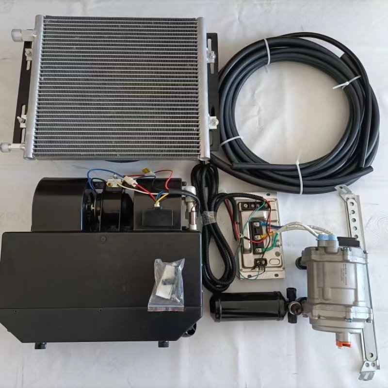 Outboard Splitting and Hiding Universal Under Dash Kit Heating and Cooling 12v Vehicle Air Conditioner for Car