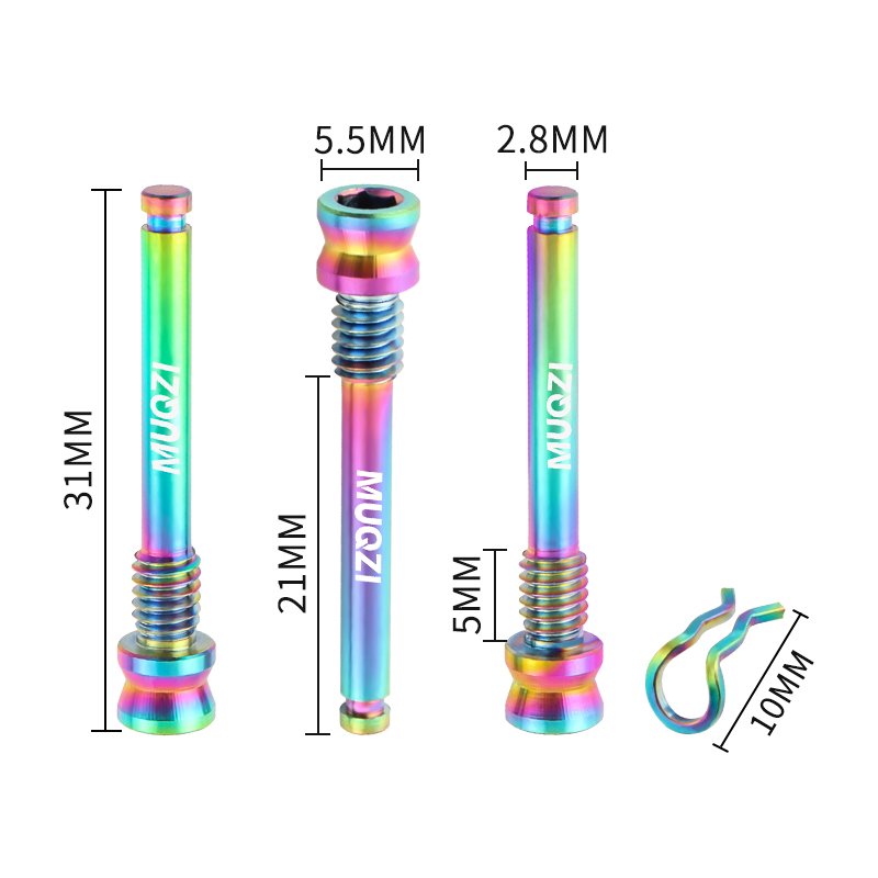 MUQZI Cycle Disc Brake Caliper Pin Insert Caliper Screw Titanium Accessories Bike Hydraulic Disc Brake Pads Fixing Bolt
