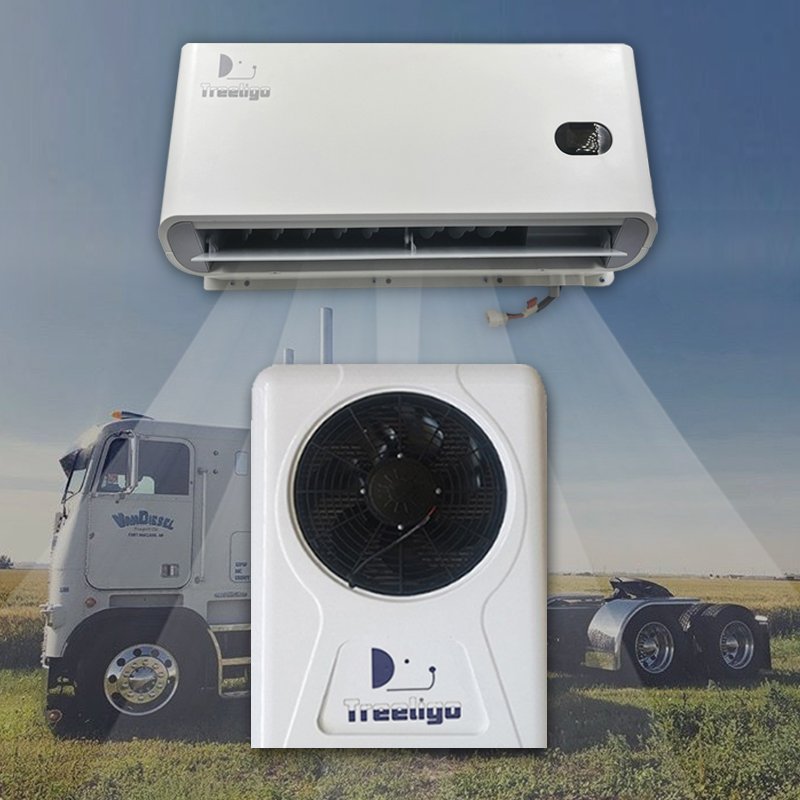 24V Truck Sleeper Parking Cooler AC Kit Car 12v Compressor Electric Tractor Cab Air Conditioner