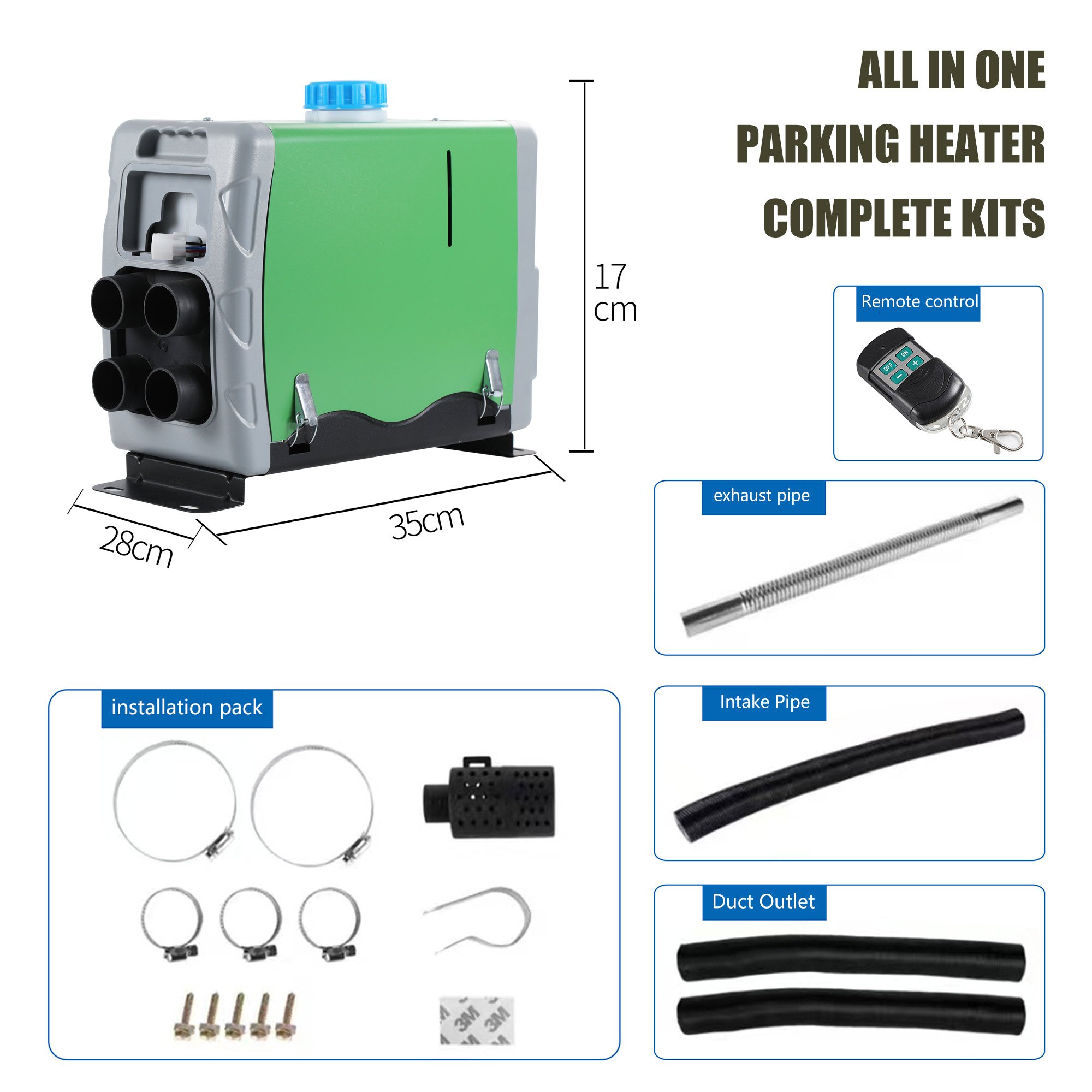RGFROST 8KW All-In-One Portable Diesel Coolant Air Heater Autonomous 12V/24V Car Diesel Heater for VW for Parking Use