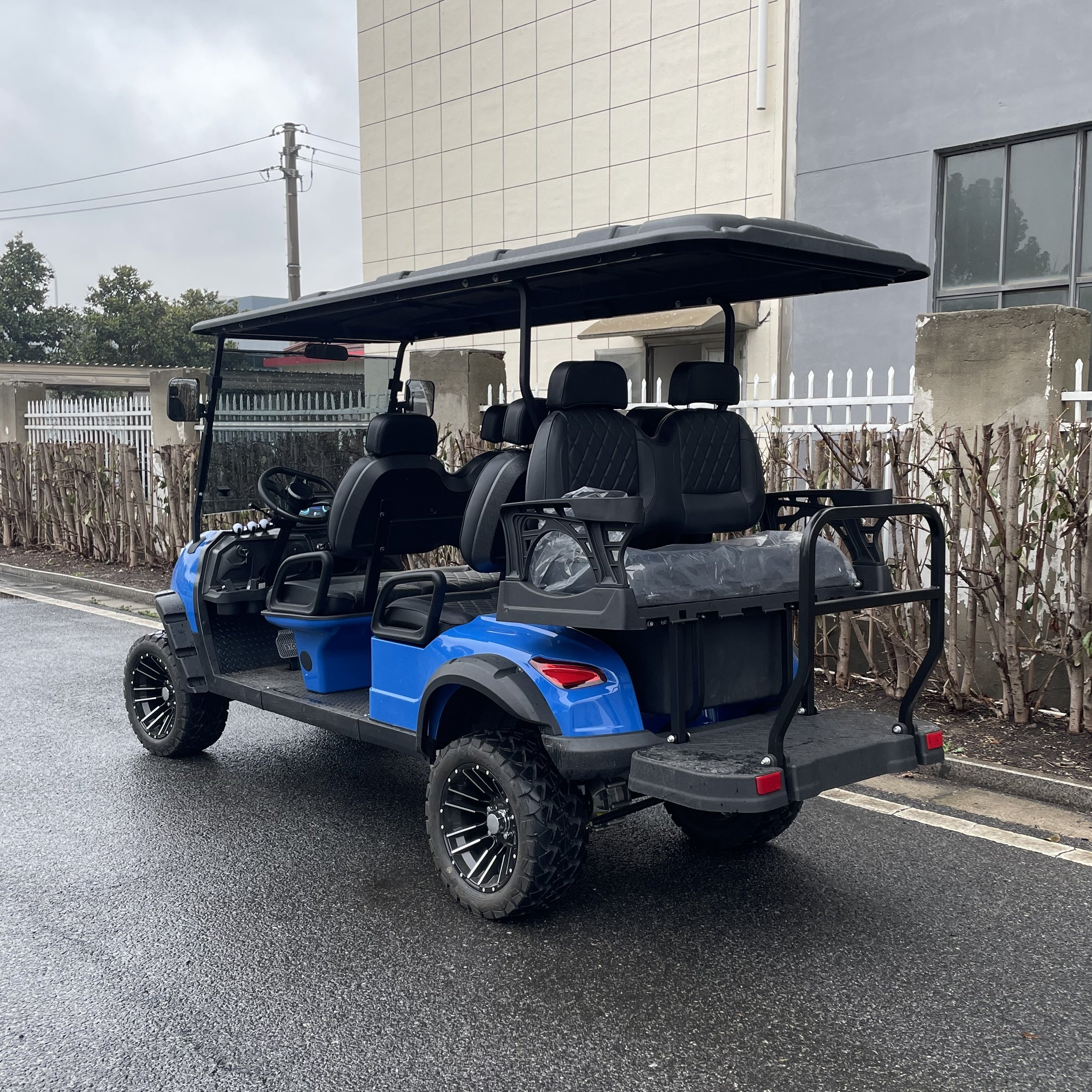 Blue Color Pattern Seat Very Powerful 72V AC System Lithium Motorised 6 Seater Lifted Electric Utility Off Road Golf Buggy Cart