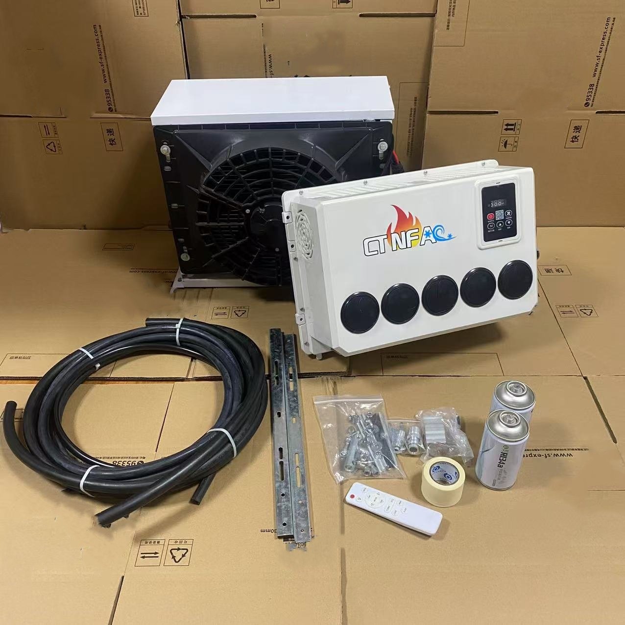 12V 24V Vehicle Air Conditioner Under-Dash Cooling Kit for Cars Auto Parking Conditioner