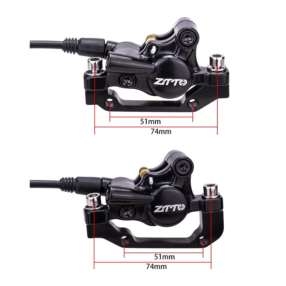 ZTTO MTB Hydraulic Disc Brake 51MM IS 74MM Post Mounting Left Front Right Rear Calipers Compatible 140/160/180/203MM Rotor