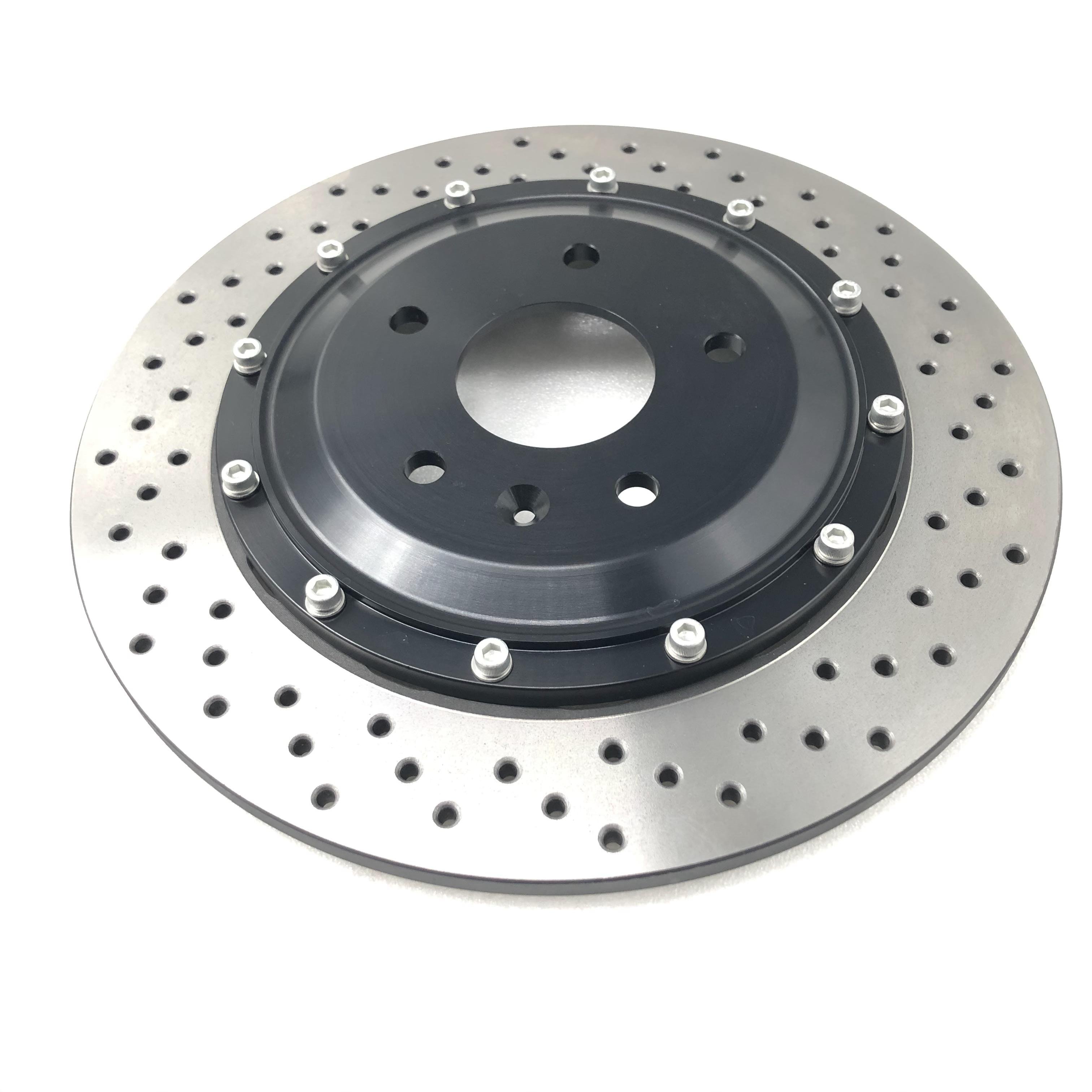 4H0615601L Floating Disc Front Drilled Slotted Brake Rotor 2-Piece Rear for Audi RS4 A4 A6 A7 A8 S6 C6 C7 B8 D3 Quattro Models