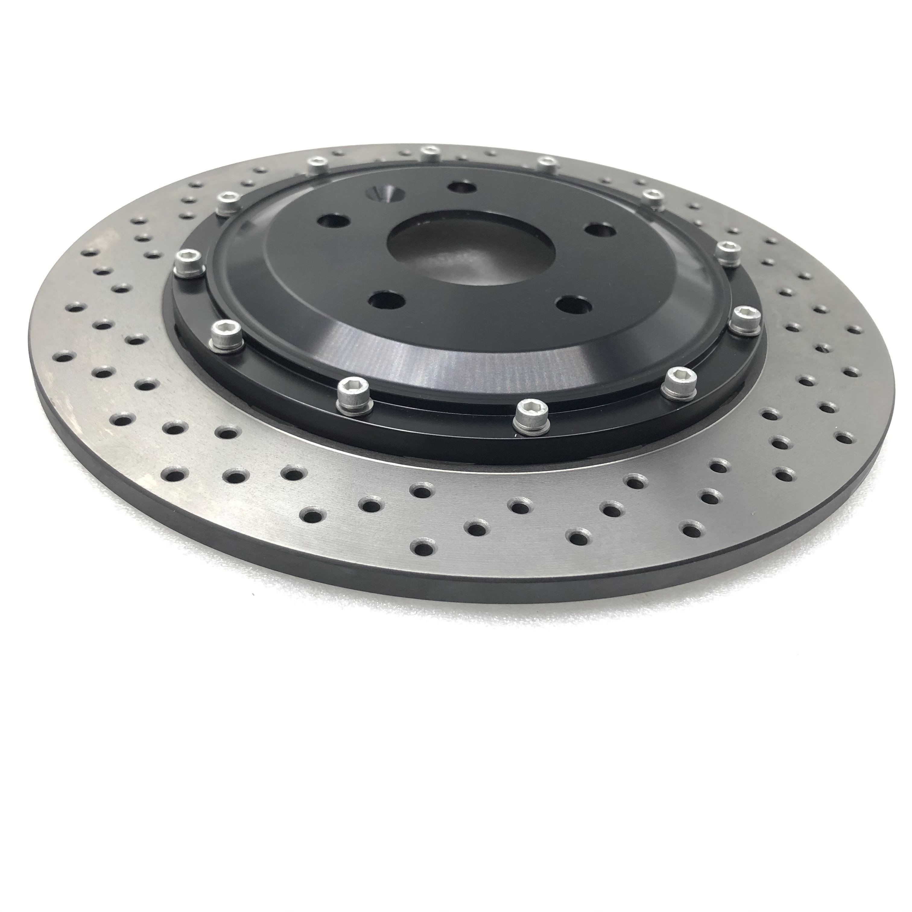 4H0615601L Floating Disc Front Drilled Slotted Brake Rotor 2-Piece Rear for Audi RS4 A4 A6 A7 A8 S6 C6 C7 B8 D3 Quattro Models
