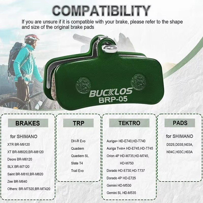 BUCKLOS Bike Disc Brake Pads for D03S D01S 4 Piston Brake Pad for BR-M8120 M7120 M8020 M820 Hydraulic Ceramic Bicycle Brake Pads