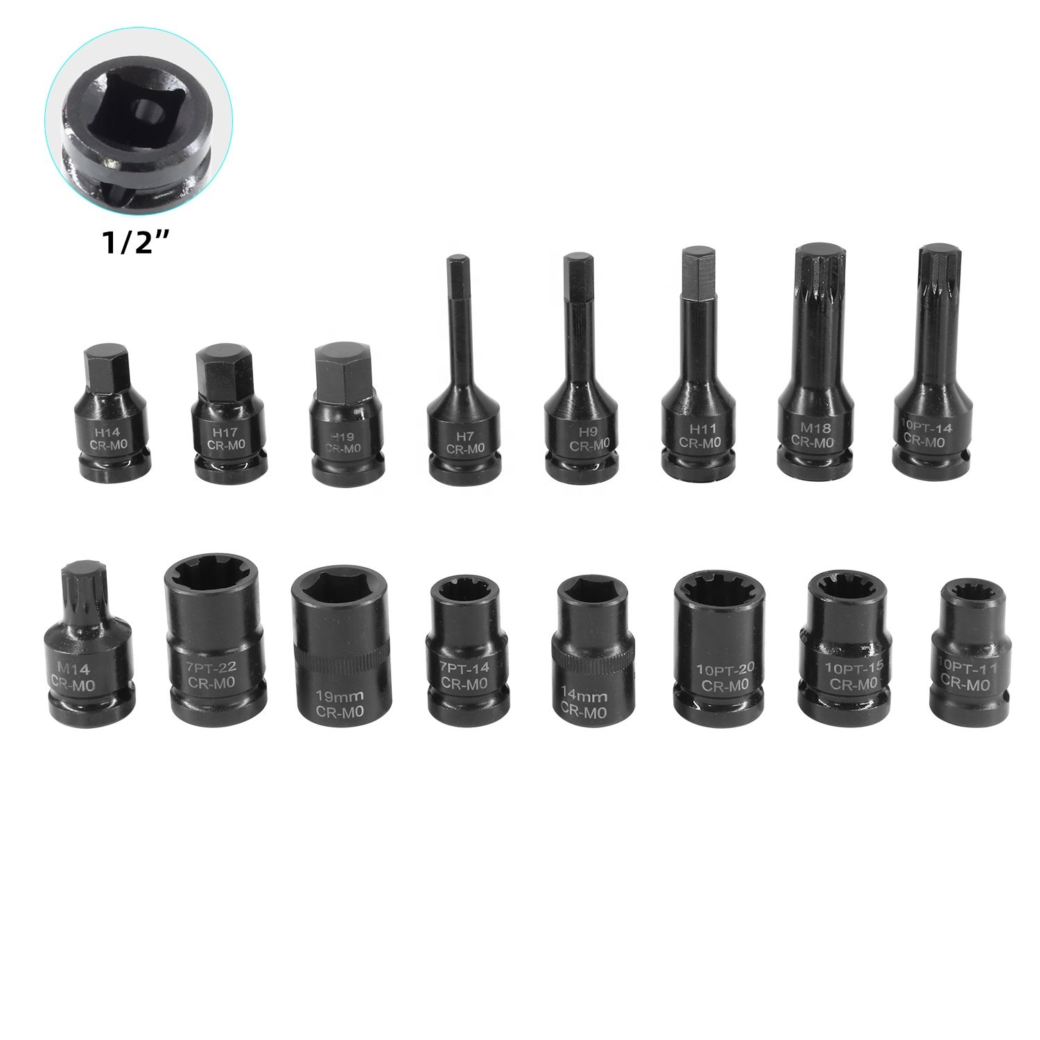 16 PCS Impact Brake Caliper Screw Socket Removal Tool Set for Audi VW Ford Porsche Benz BMW Mazda Automotive Tools Set