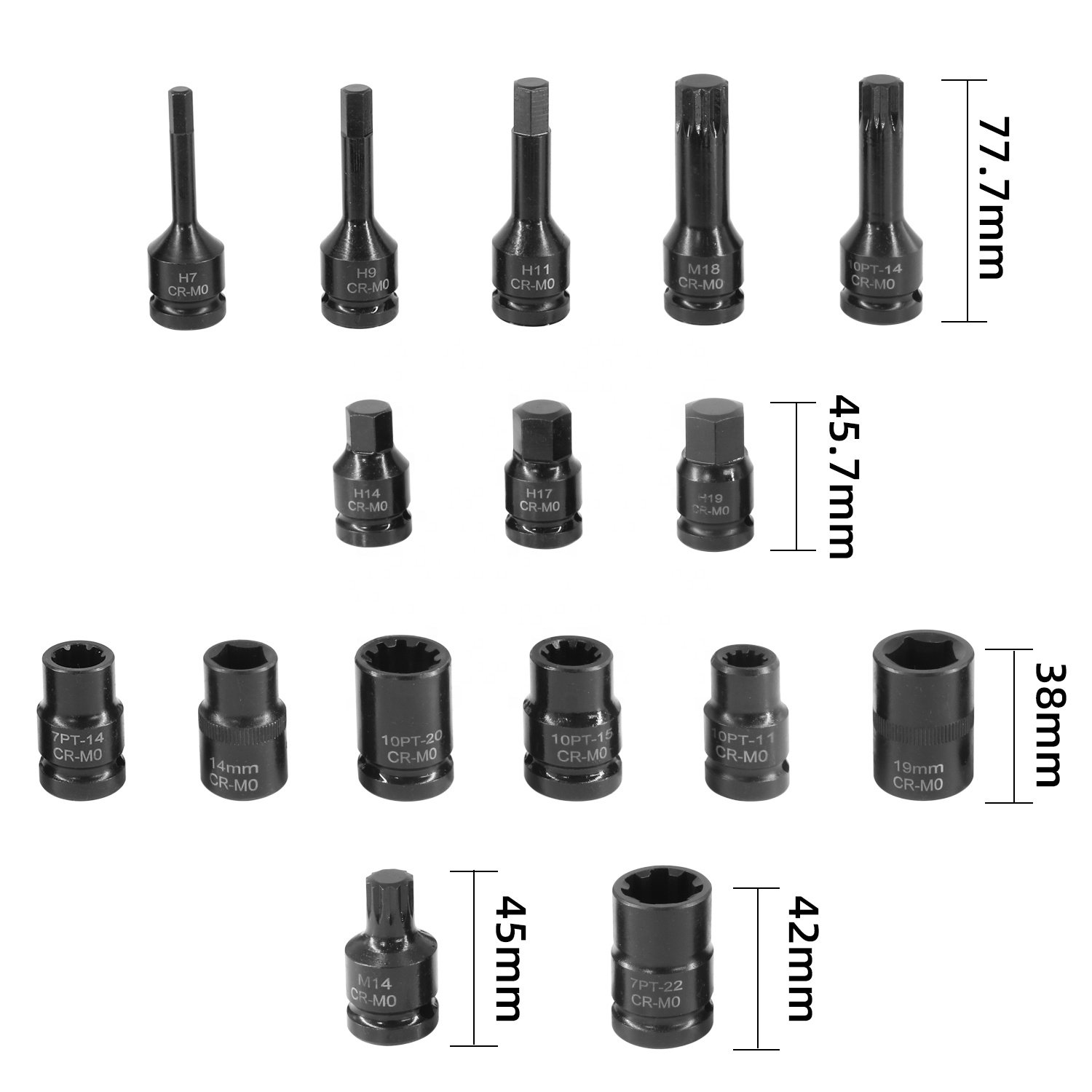 16 PCS Impact Brake Caliper Screw Socket Removal Tool Set for Audi VW Ford Porsche Benz BMW Mazda Automotive Tools Set
