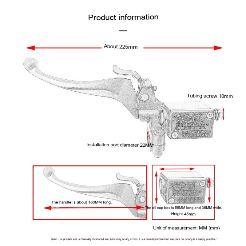 With Parking Device Disc Brake Upper Pump Electric Tricycle Front and Rear Brake Handle Upper Pump with Brake Lock