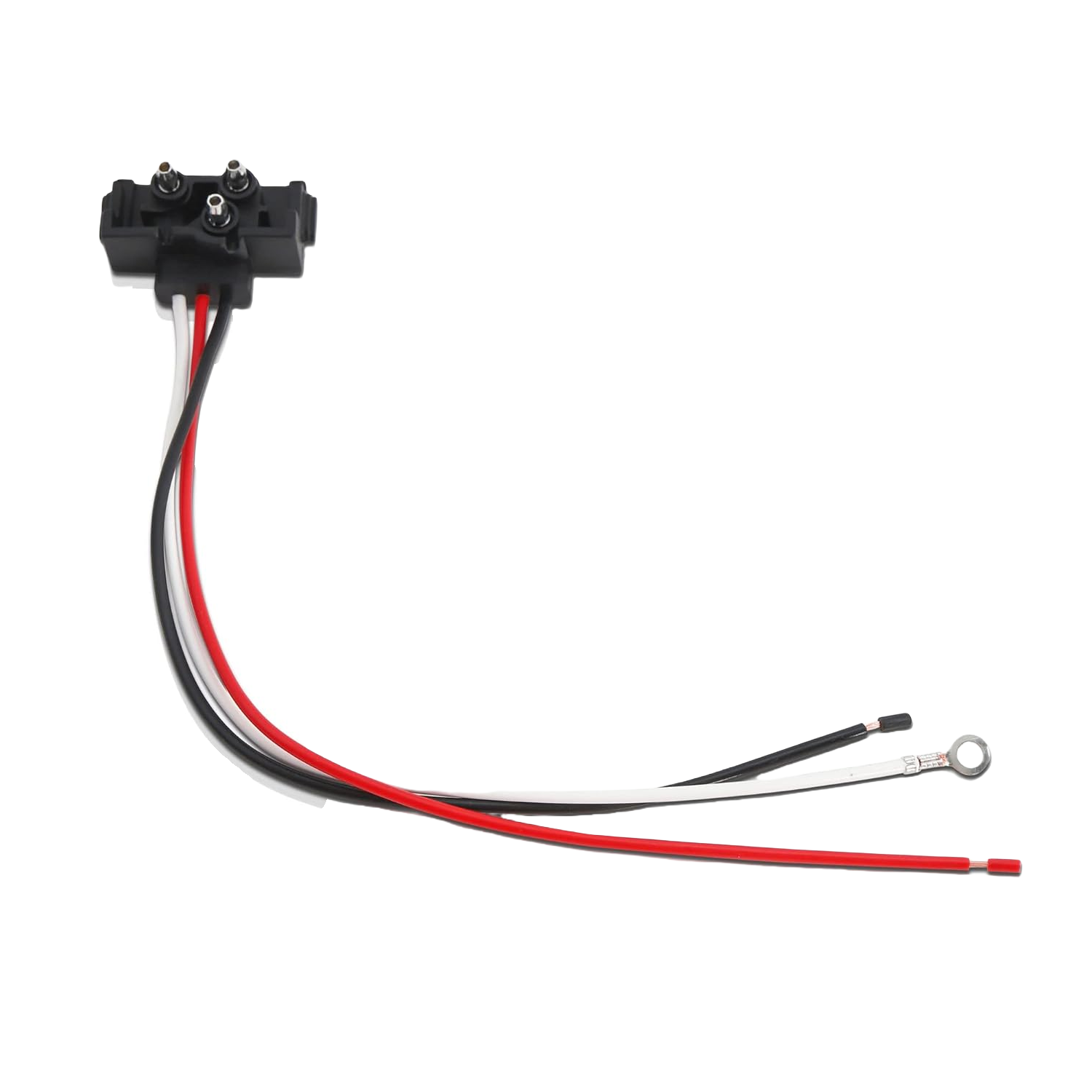 Right Angle 3-Pin Trailer Connector Pigtail Harness 15cm Nylon for Truck Trailer Stop Turn Tail Brake Backup Light Auto