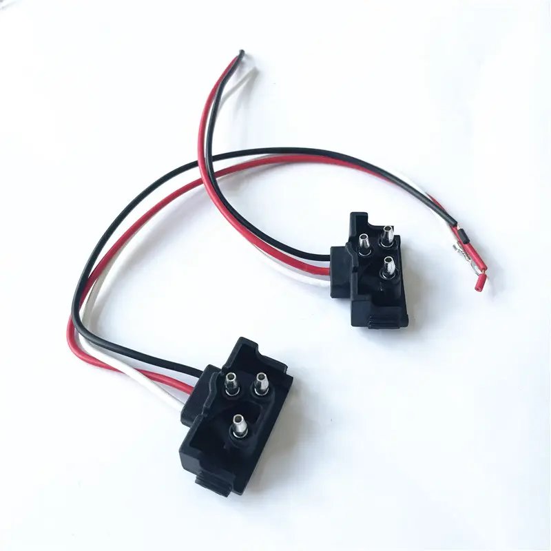 Right Angle 3-Pin Trailer Connector Pigtail Harness 15cm Nylon for Truck Trailer Stop Turn Tail Brake Backup Light Auto