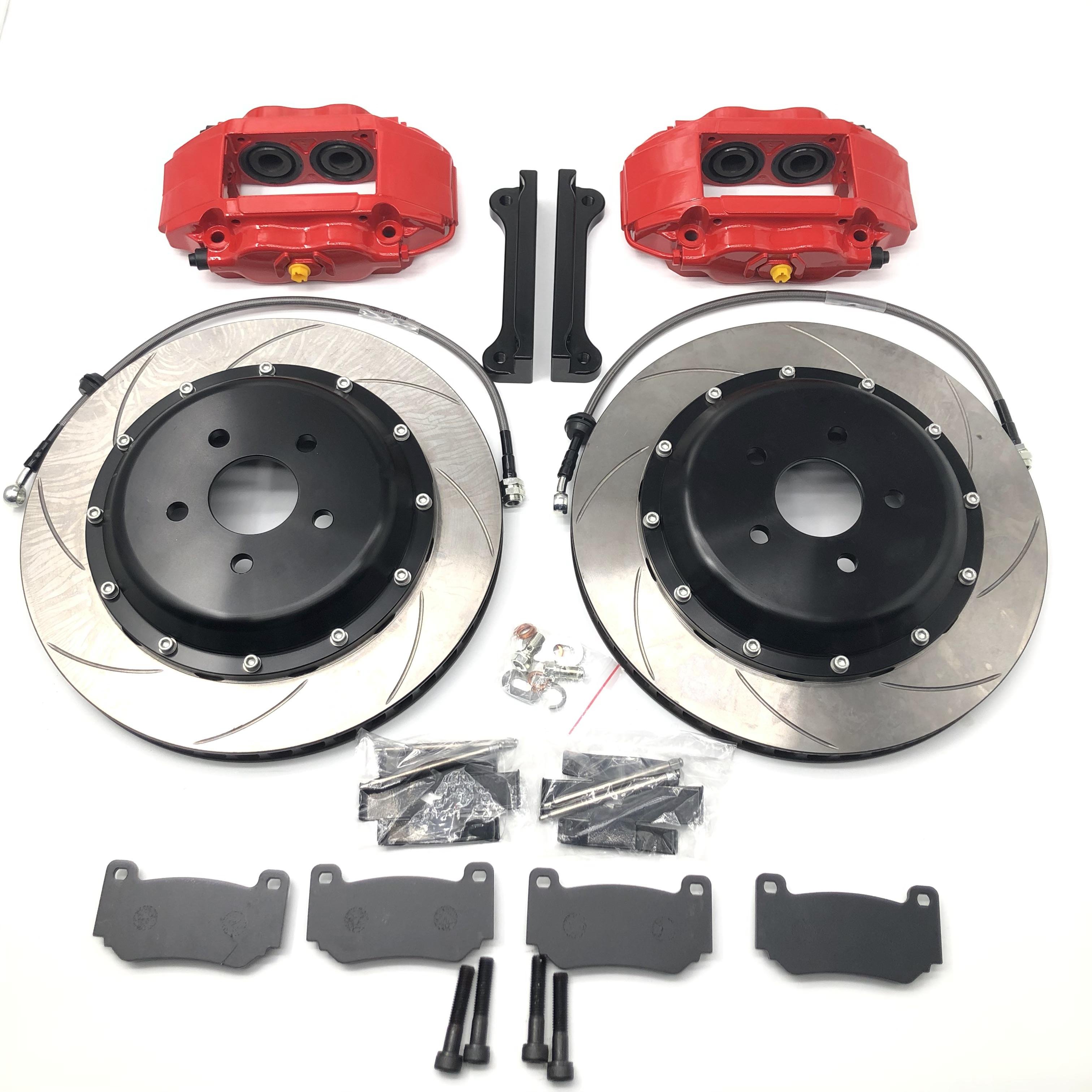 Jekit High-Performance 4-Pot Brake Caliper 300*24mm Grooved Disc Front Wheel Fit for Mazda Miata 1999 (NB) for Tesla A6 Models