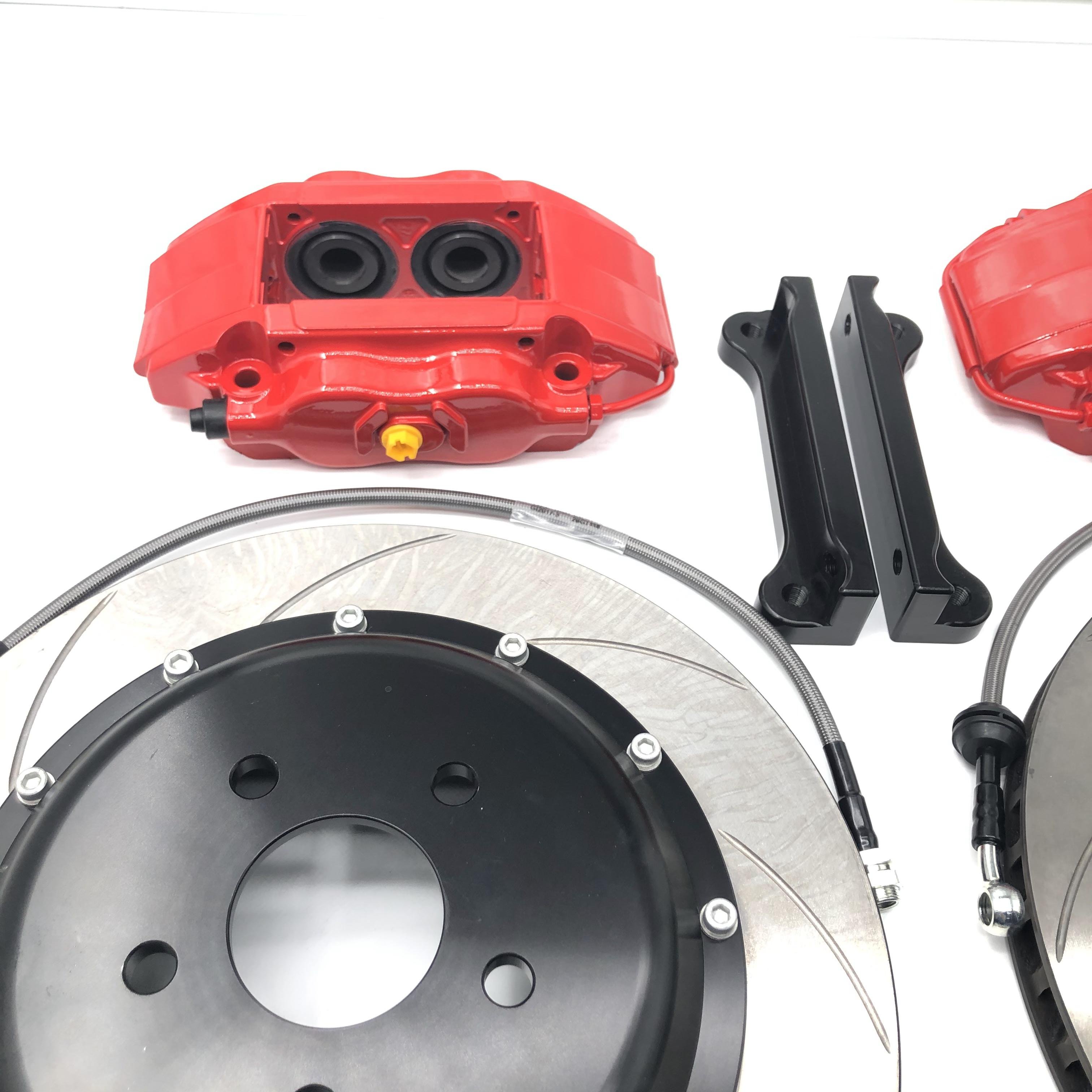 Jekit High-Performance 4-Pot Brake Caliper 300*24mm Grooved Disc Front Wheel Fit for Mazda Miata 1999 (NB) for Tesla A6 Models