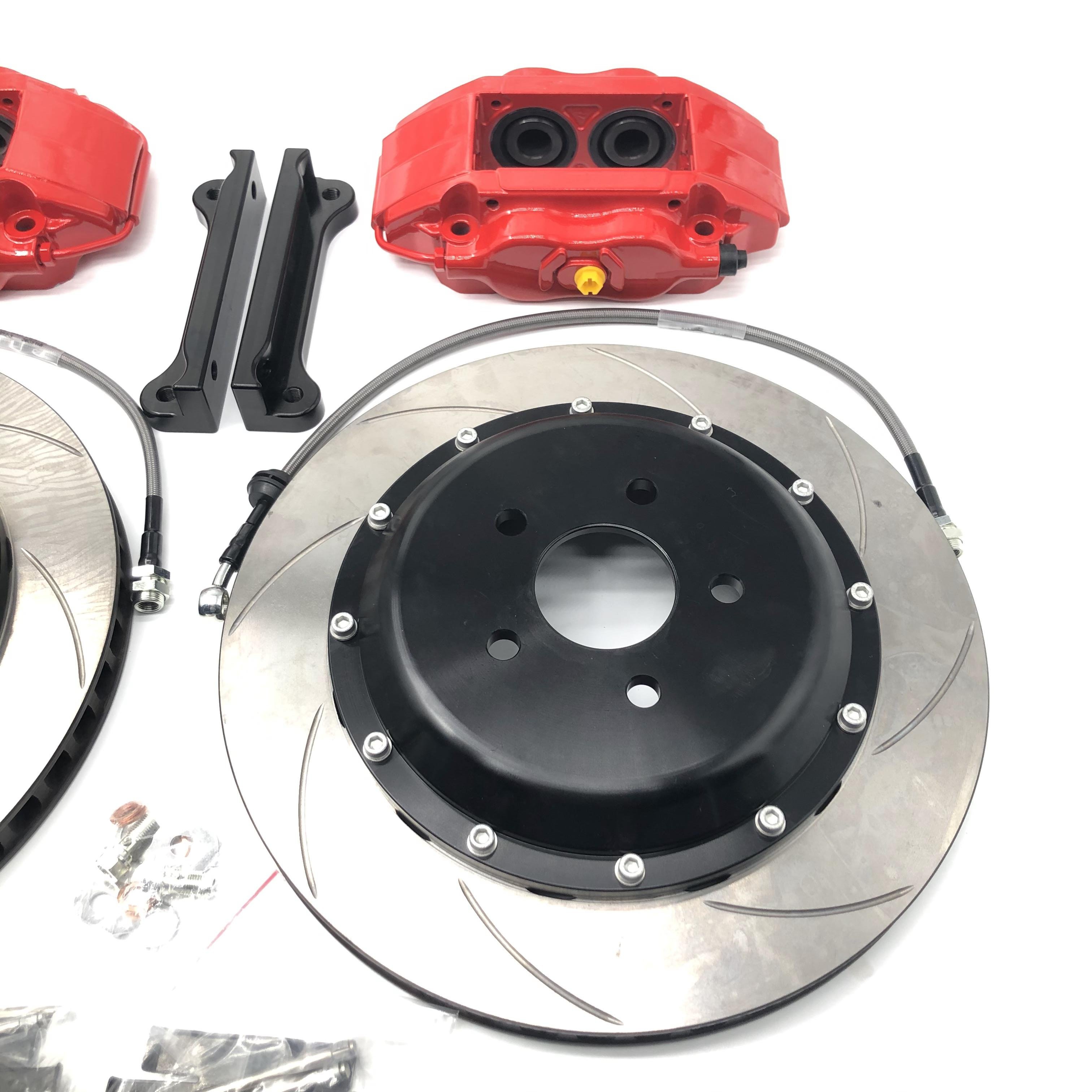 Jekit High-Performance 4-Pot Brake Caliper 300*24mm Grooved Disc Front Wheel Fit for Mazda Miata 1999 (NB) for Tesla A6 Models