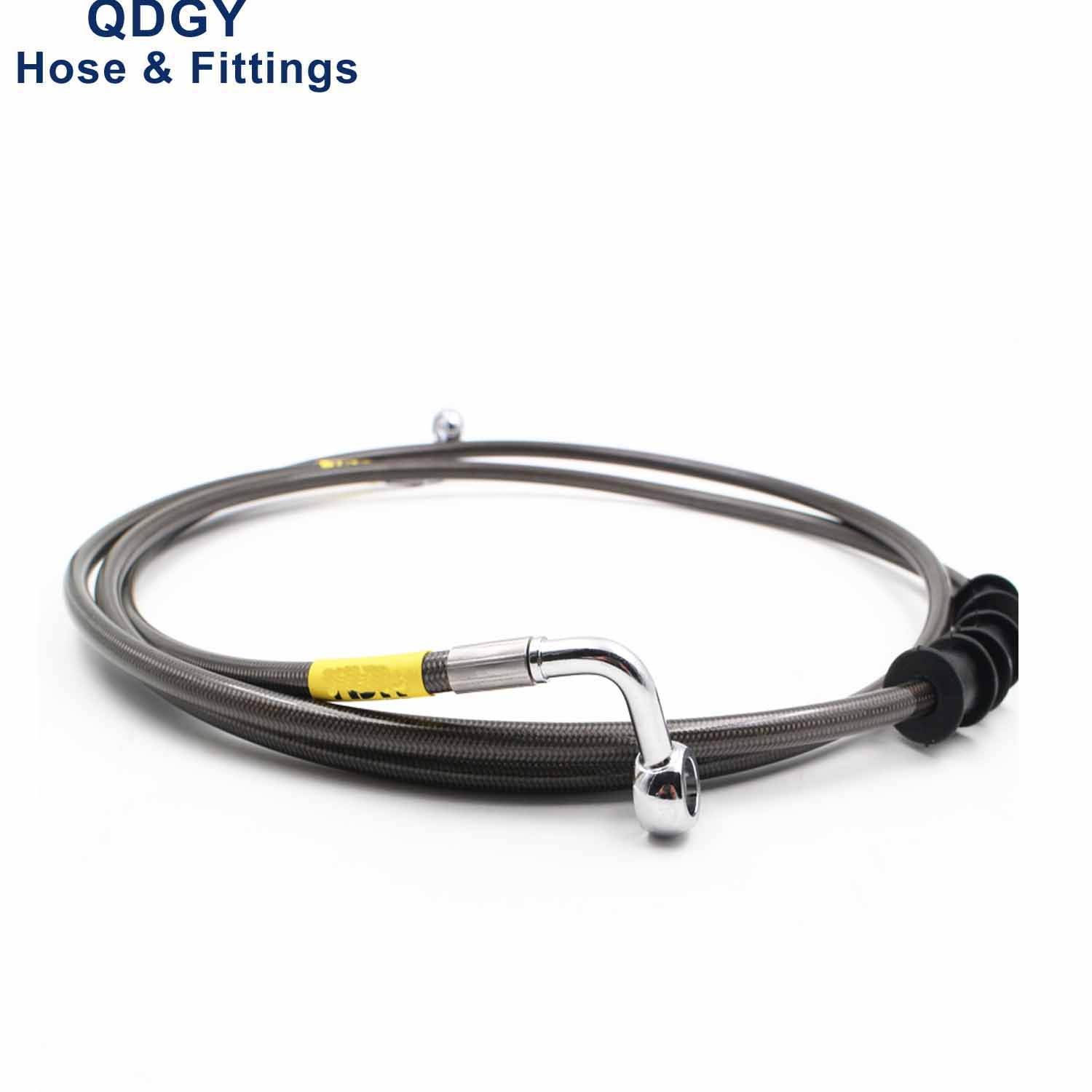 DOT Approved Japanese Car Motorcycle Front Rear Black PVC Cover 304 Stainless Steel Wire Braided Banjo End Brake Hose Line Kits