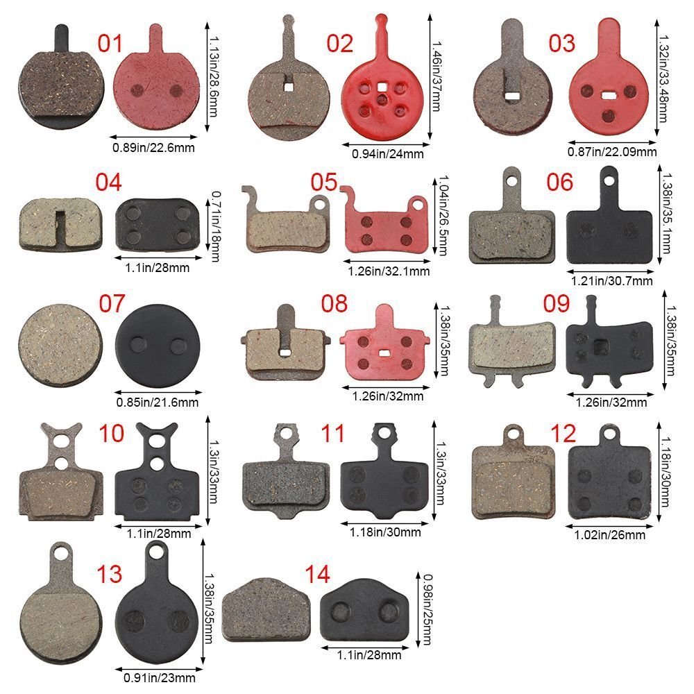 Pair of 2 Road Cycling Accessories MTB Bike Disc Universal Block Bicycle Brake Pads