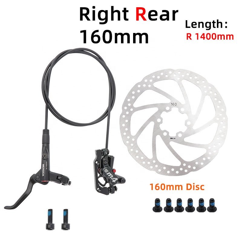 Front and Rear 160MM Electric Bicycle Atv Mountain Bike Oil 4 Piston Hydraulic Disc Brake Set