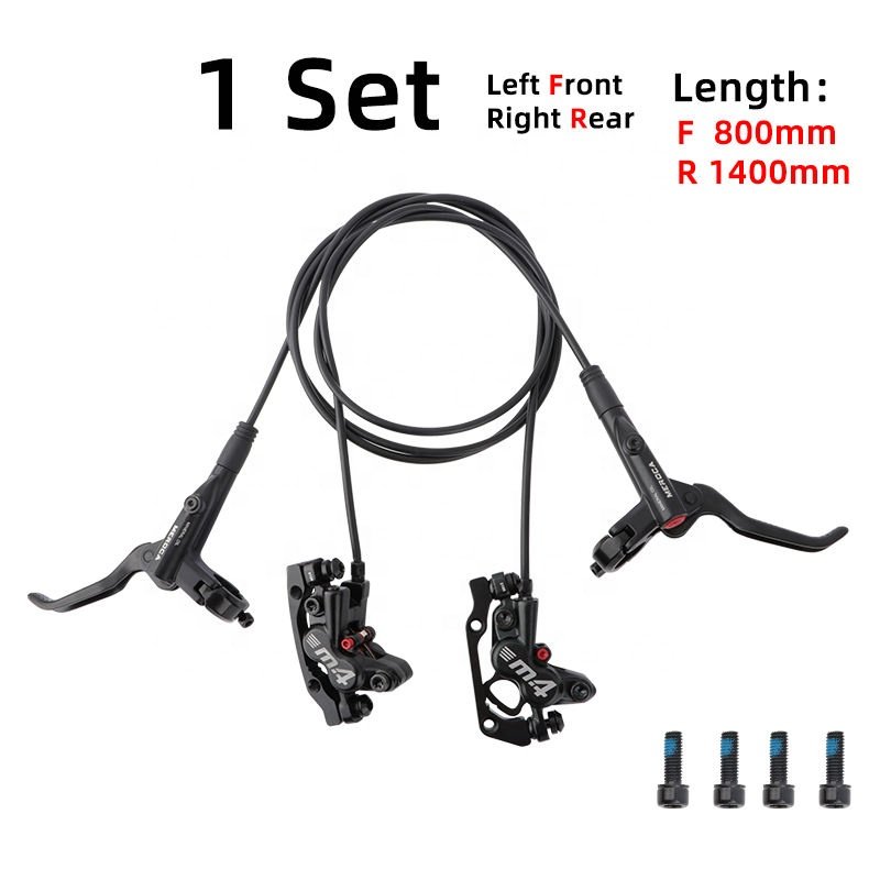 Front and Rear 160MM Electric Bicycle Atv Mountain Bike Oil 4 Piston Hydraulic Disc Brake Set