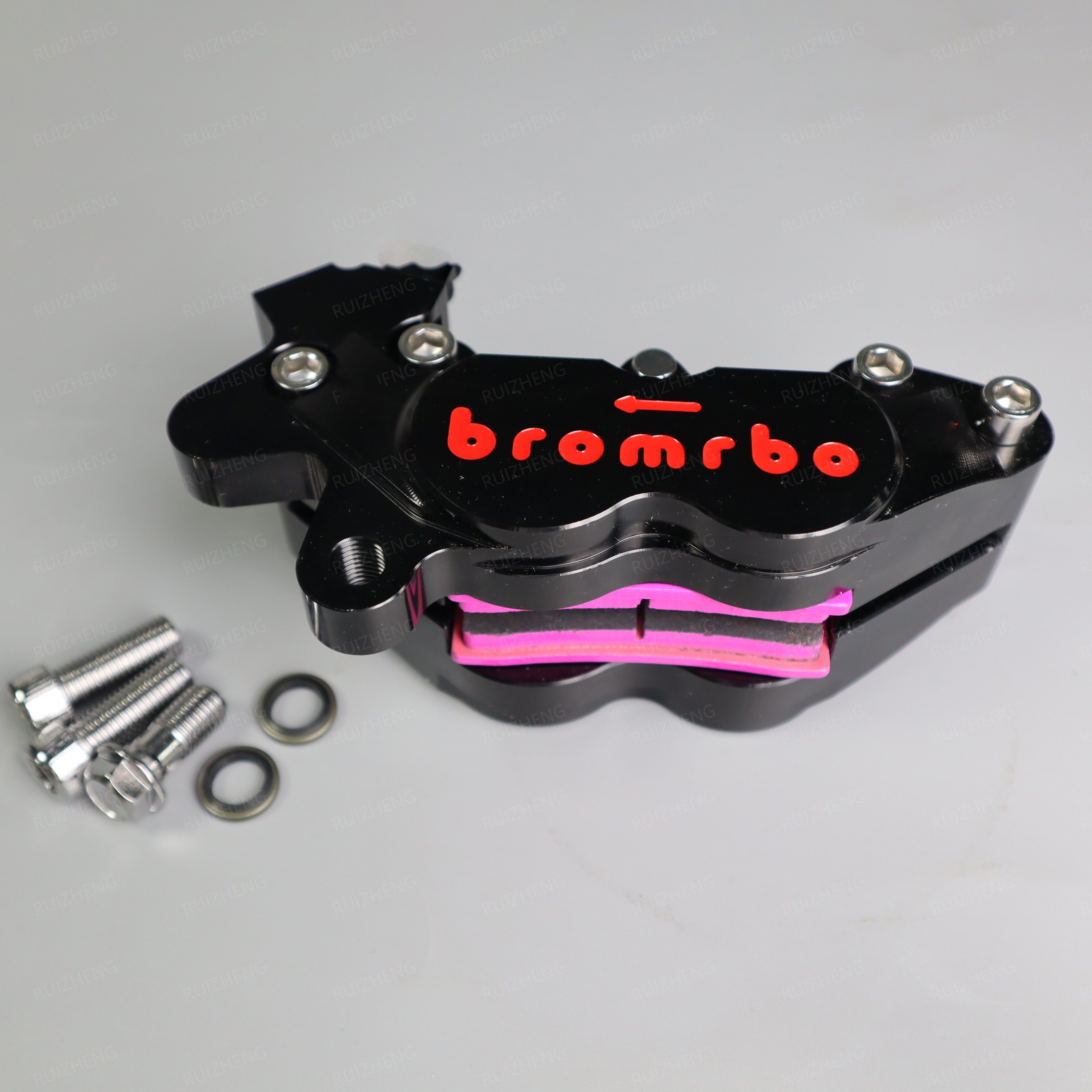 Universal CNC Aluminum 4 Piston Hydraulic Front Brake Caliper Kit for Motorcycles Including Harley Davidson XG Street Rod