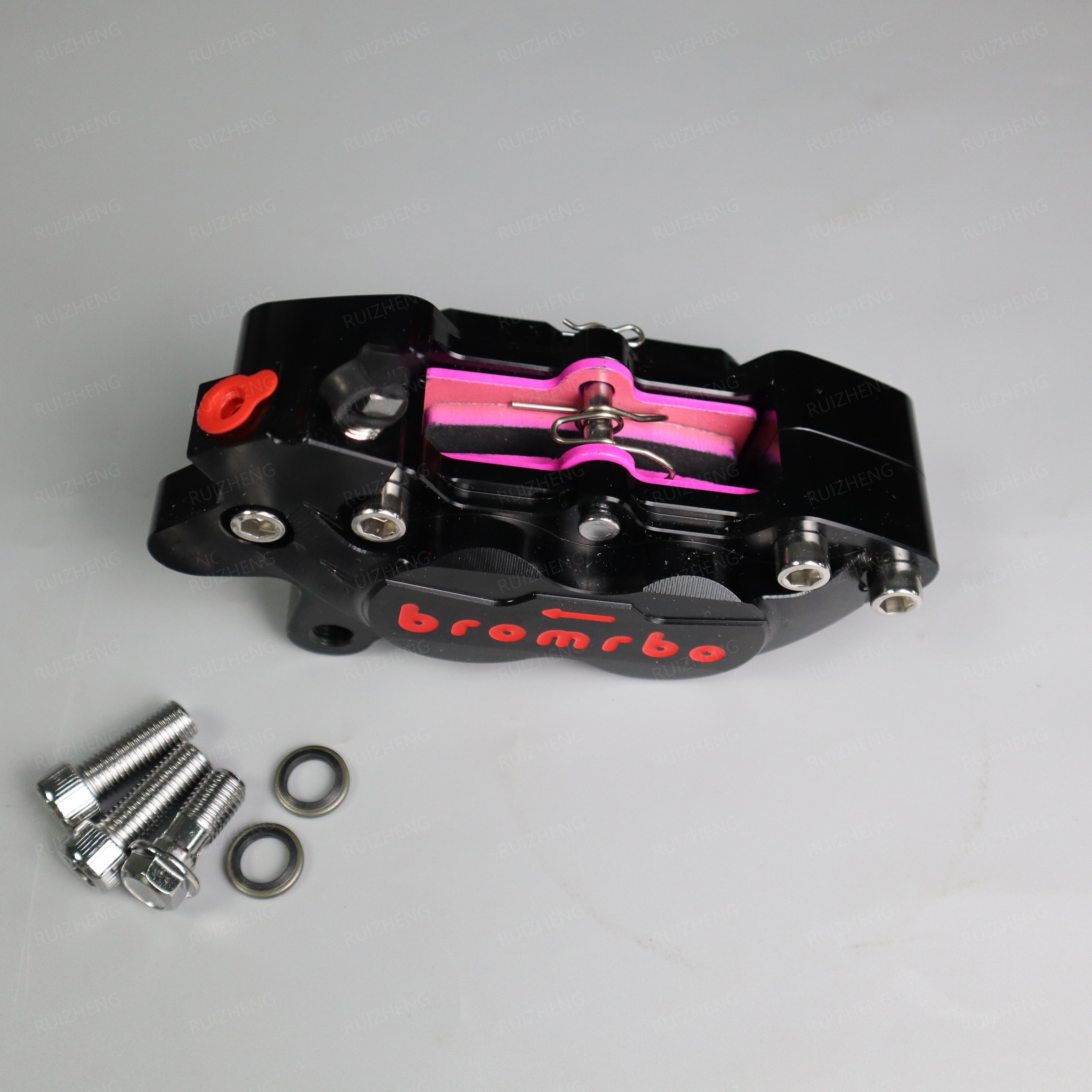 Universal CNC Aluminum 4 Piston Hydraulic Front Brake Caliper Kit for Motorcycles Including Harley Davidson XG Street Rod