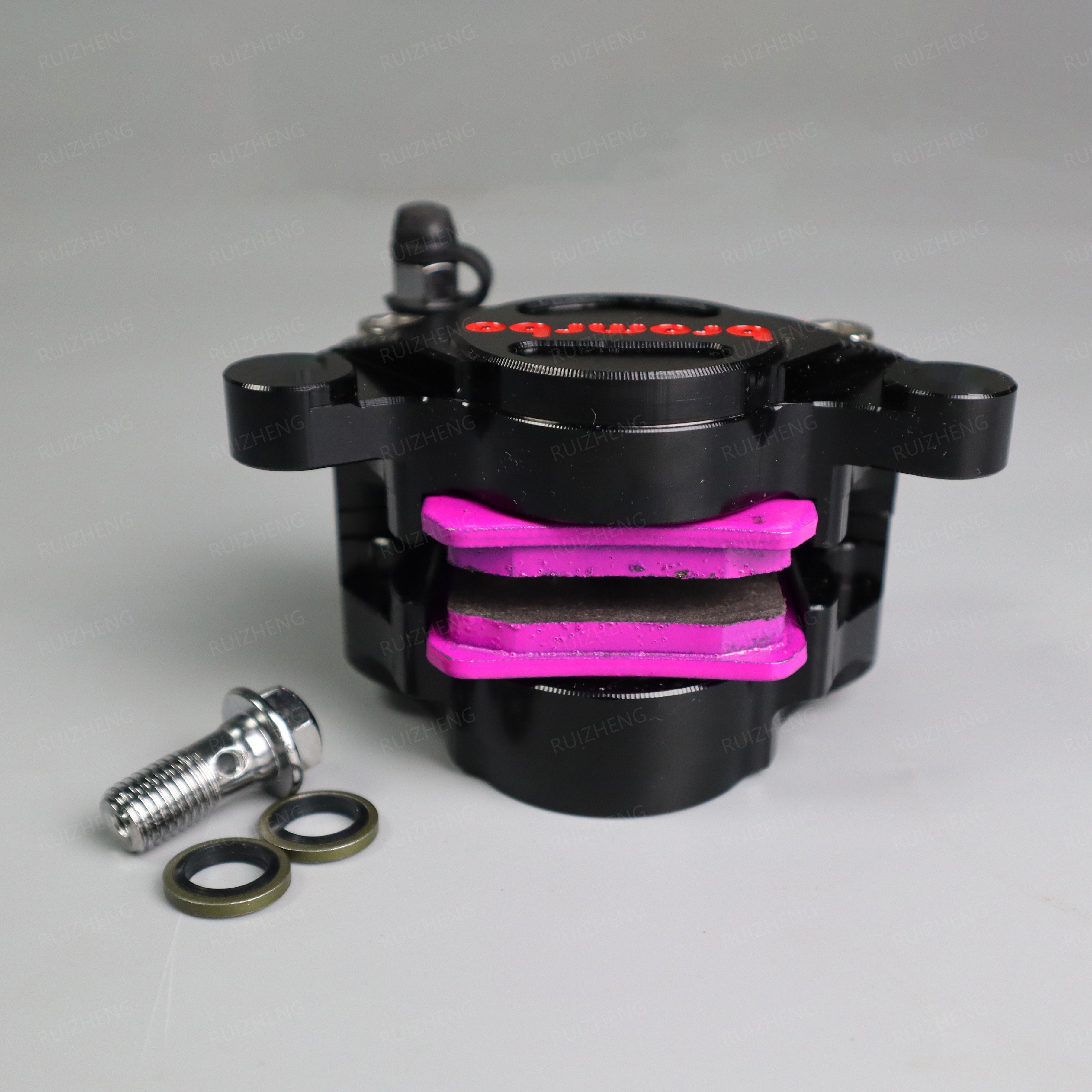 Universal CNC Aluminum 4 Piston Hydraulic Front Brake Caliper Kit for Motorcycles Including Harley Davidson XG Street Rod