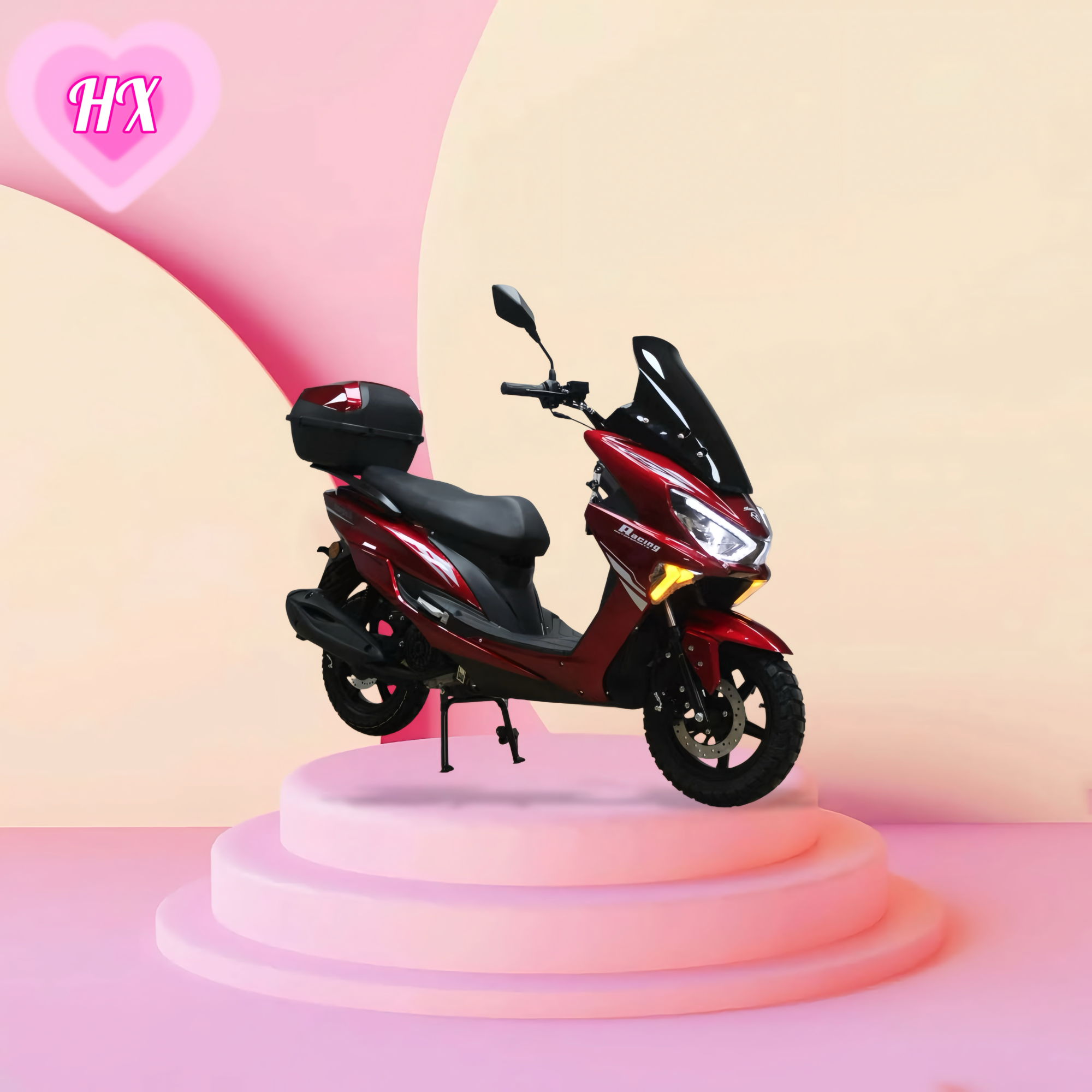 HX Factory 150CC Gasoline Scooter 4 Stroke CDI Motorcycle Aluminum Wheel Scooter Disc Drum Brake Scooter for Adults