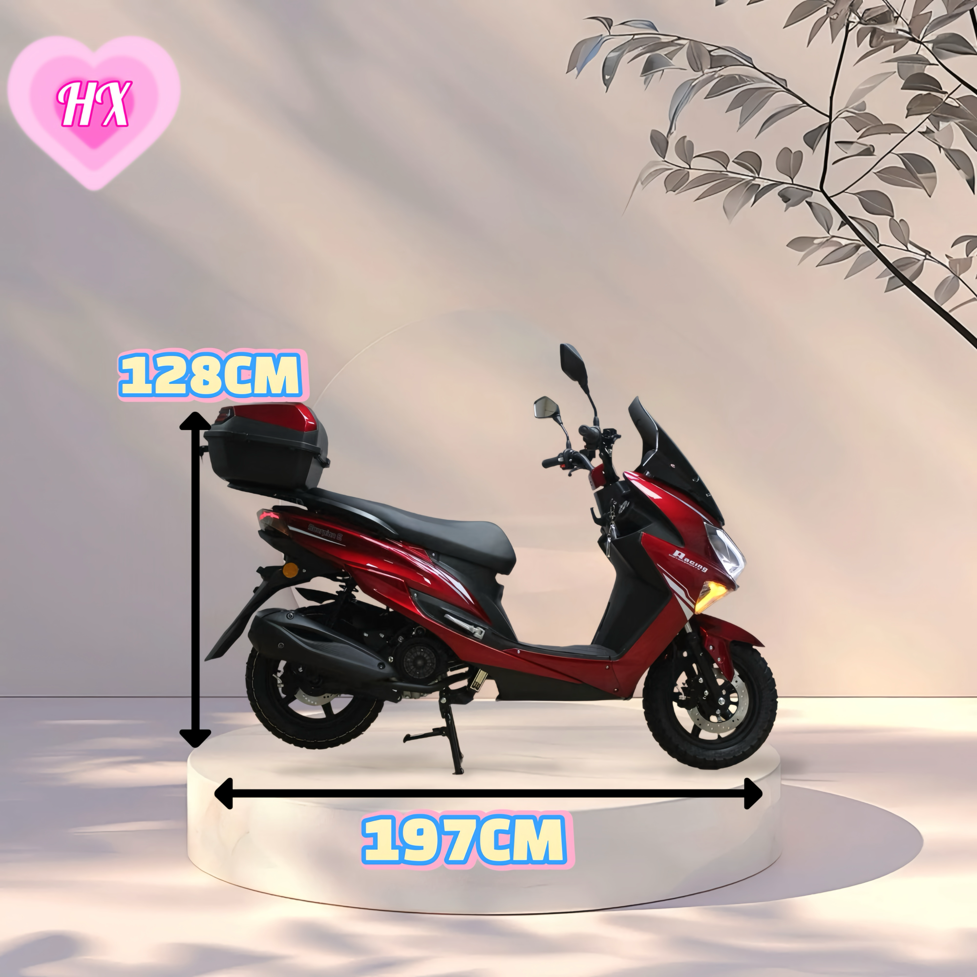 HX Factory 150CC Gasoline Scooter 4 Stroke CDI Motorcycle Aluminum Wheel Scooter Disc Drum Brake Scooter for Adults