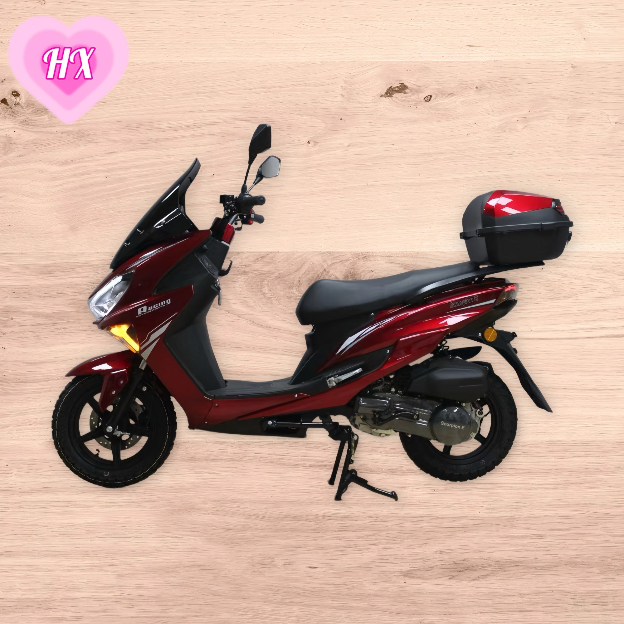 HX Factory 150CC Gasoline Scooter 4 Stroke CDI Motorcycle Aluminum Wheel Scooter Disc Drum Brake Scooter for Adults