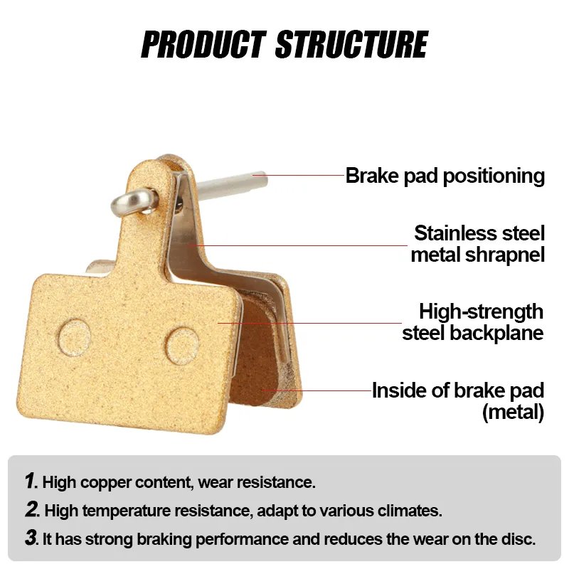 HASSNS Bicycle Brake Pads Road Mountain Bike Disc Caliper Pads Set Cycling Metal Resin Shoe for Hydraulic Brakes Mtb 4 Pistons