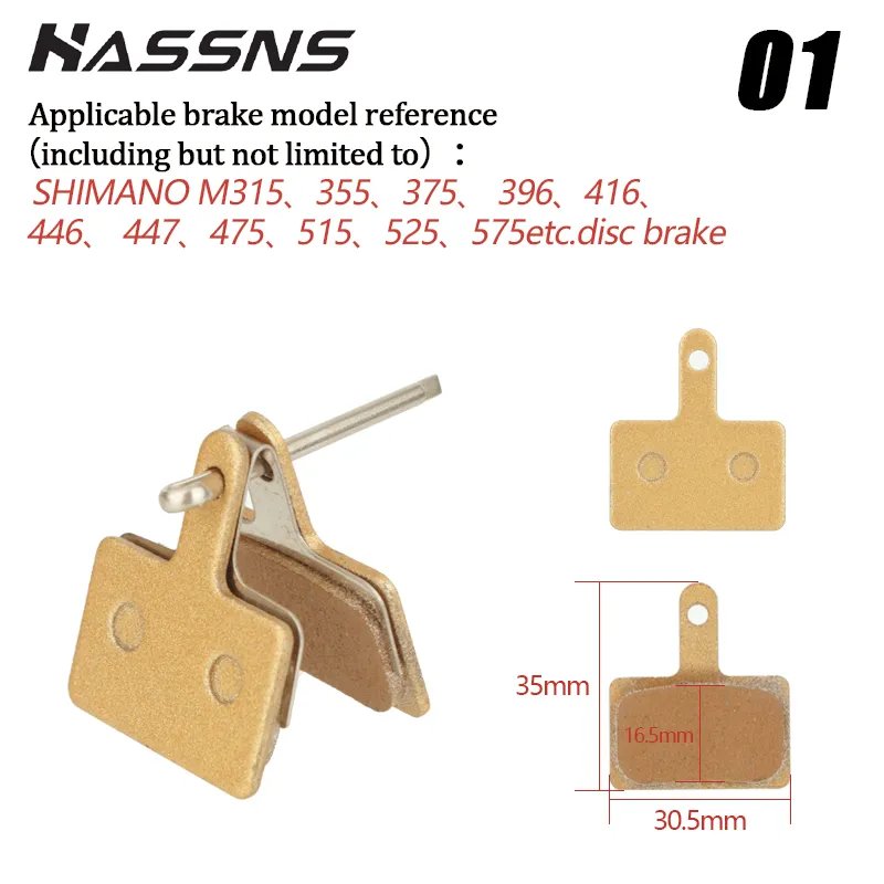 HASSNS Bicycle Brake Pads Road Mountain Bike Disc Caliper Pads Set Cycling Metal Resin Shoe for Hydraulic Brakes Mtb 4 Pistons