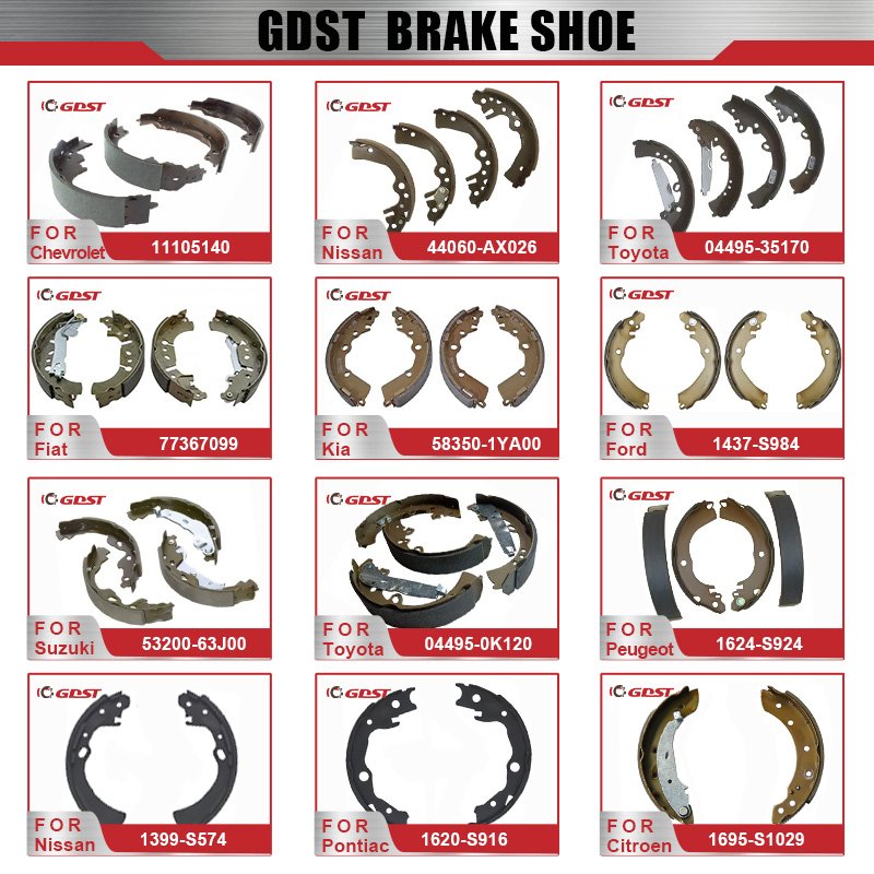 GDST Automotive Parts 1624-S924 China Manufacturer Auto Brake System Rear Brake Shoe for Nissan