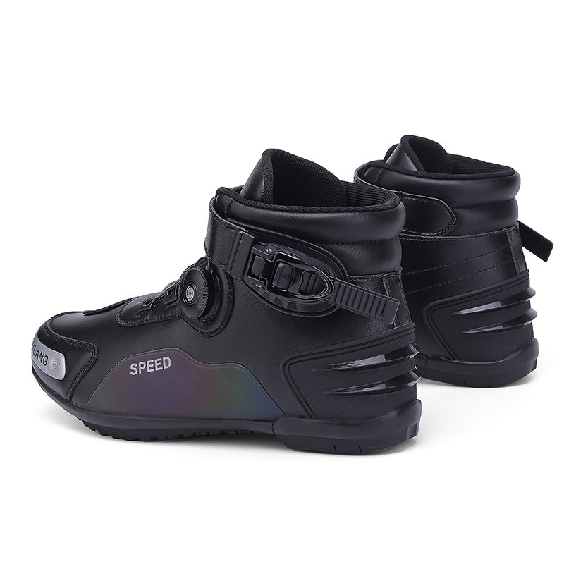 Leather/motorcycle Youth Trend Flat Heel Rubber Blocks Brake Bike Road Bicycle Shoes Brake Shoes Motorcycle Boots