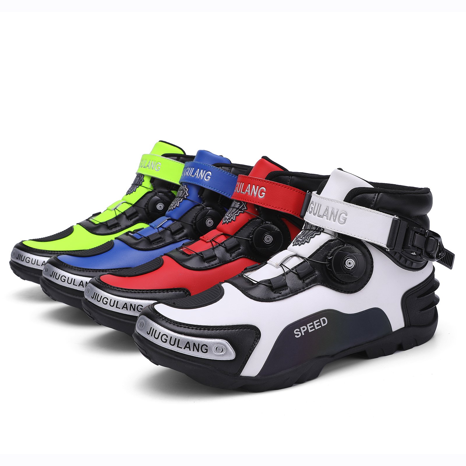 Leather/motorcycle Youth Trend Flat Heel Rubber Blocks Brake Bike Road Bicycle Shoes Brake Shoes Motorcycle Boots