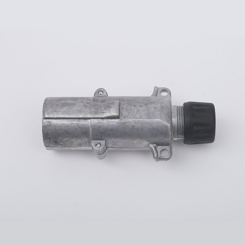 7 Way Round Pin Trailer Plug With Extension Spring, 7 Pin Round Trailer Connector Zinc Die-Cast With Cable Guard