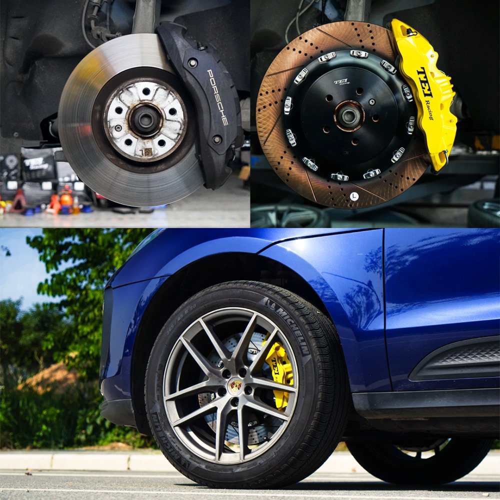 Front Big Brake Kit S60-Plus 6 Piston Caliper With 405*34 mm Rotor BBK Auto Brake System for Porsche Macan 20 Inch Car Rim