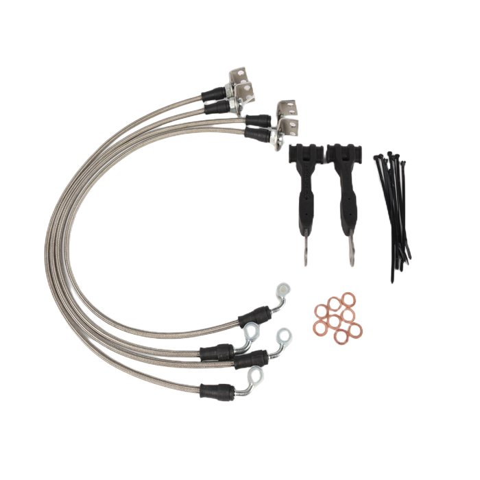 Stainless Steel Braided Ptfe Brake Fuel Oil Hose Pipe Cable Tube Line Assembly for Jeep Wrangler JL 2.5-4"Lift