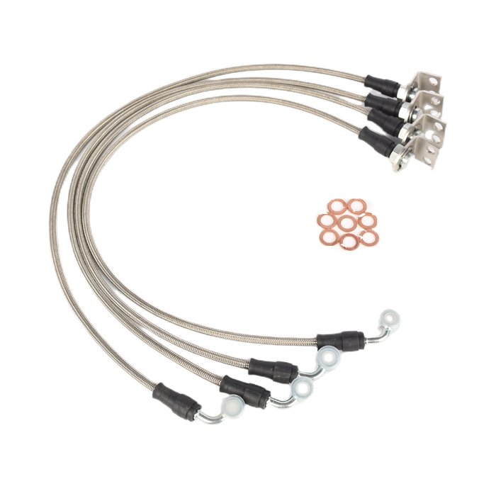 Stainless Steel Braided Ptfe Brake Fuel Oil Hose Pipe Cable Tube Line Assembly for Jeep Wrangler JL 2.5-4"Lift