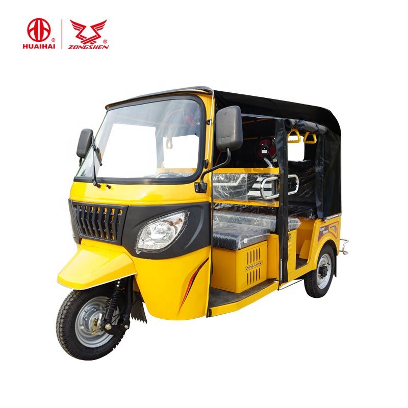Three Wheeler Gasoline Passenger Scooter Moto Taxi TVS Bajaj Tricycle for Adults