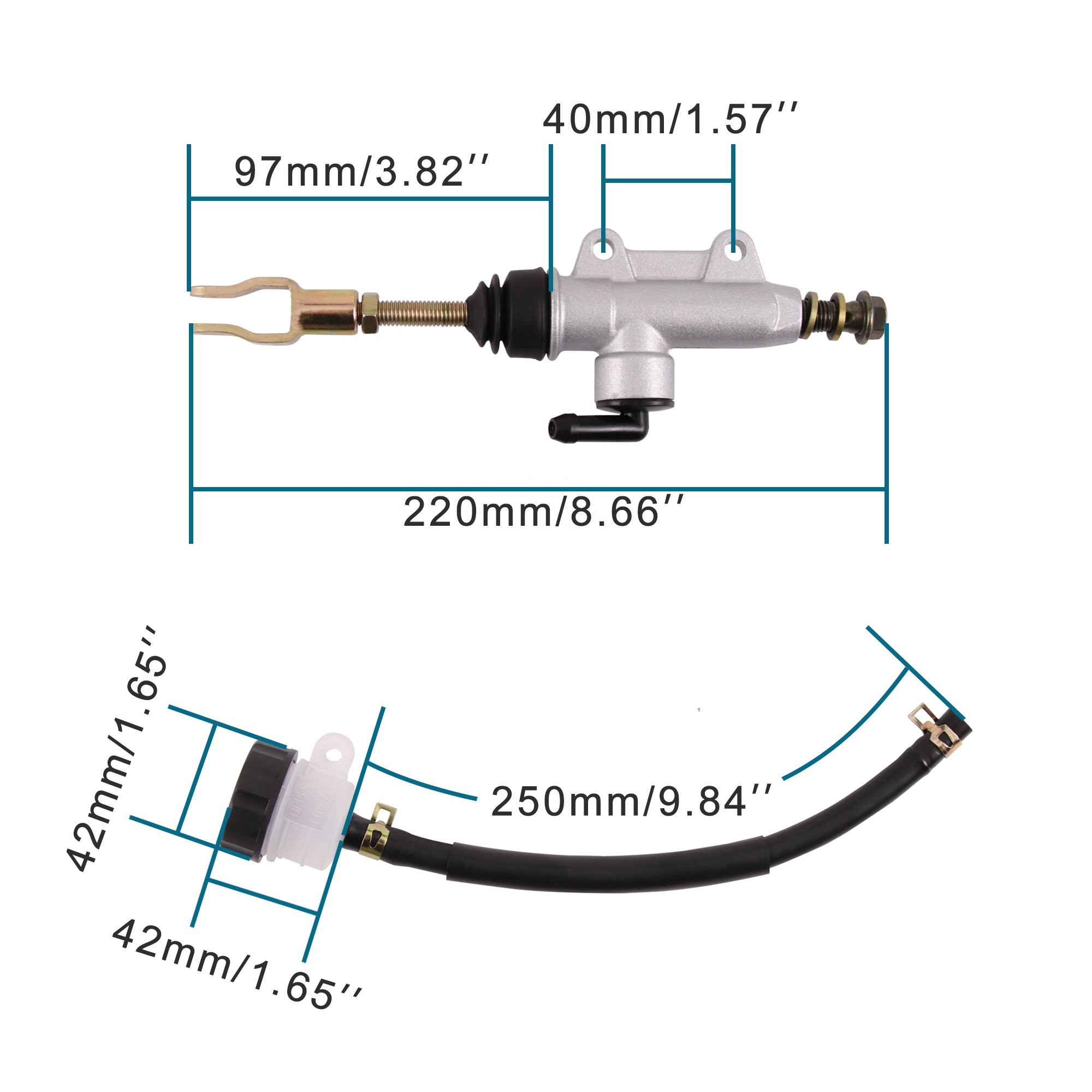 GOOFIT Rear Brake Master Cylinder Caliper Replacement for 50cc 70cc 90cc 110cc 125cc Dirt Bike