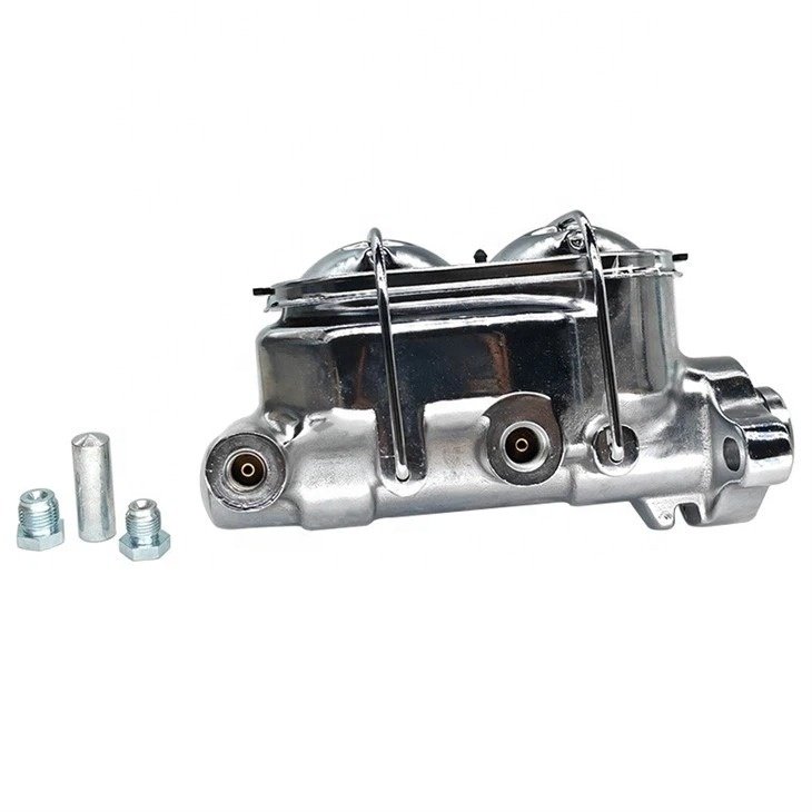 Brake Booster Master Cylinder Assembly for Chrome Single Diaphragm Bore Aluminium 4 Ports Chevrolet Corvette C3