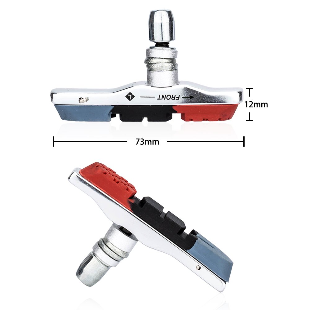 ZTTO Bicycle Parts 73mm V Brake Pad Bike Brake Shoes Block Durable Rubber Brake Anti-resistance