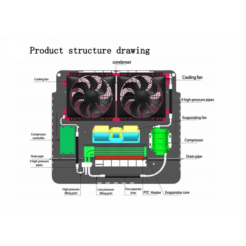 Heavy Truck air Conditioner Cabin Cooler 12 Volt Tractor 24v Ac System 12v Parking air Conditioning Truck air Conditioner