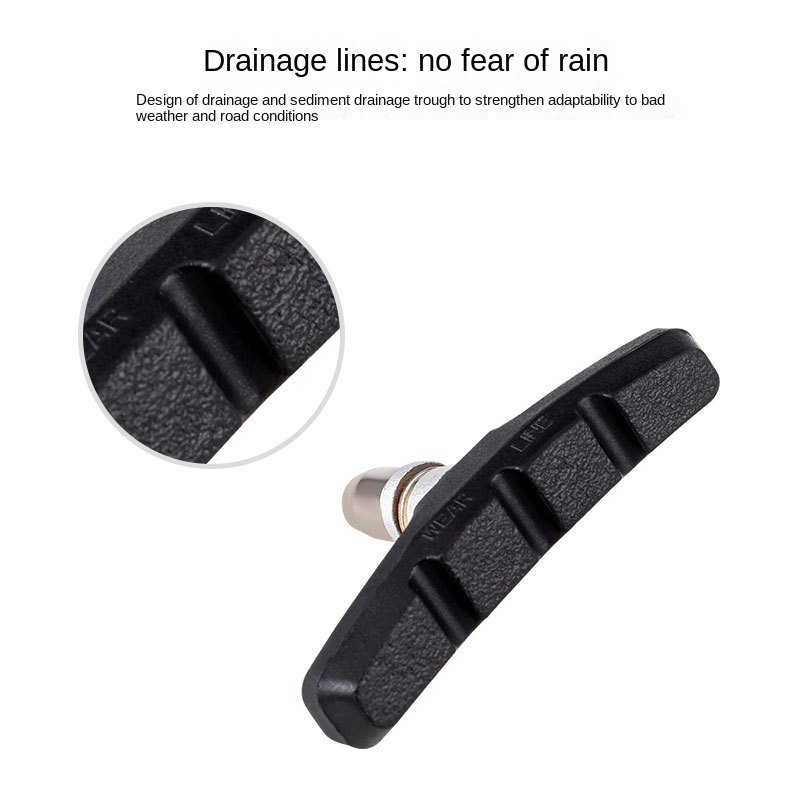 TOOPRE BMX Road Bicycle & MTB V Brake Pads Dead Car Rubber C Brake Blocks Silent Wear-resistant Steel Disc Braking System