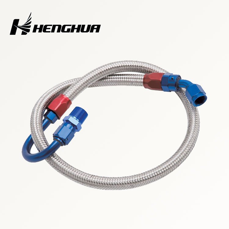 Racing An10 10an An-10 Black Nylon Stainless Steel Braided Oil Cooler Gas Diesel E85 Fuel Rubber Hose Line Assembly Kits
