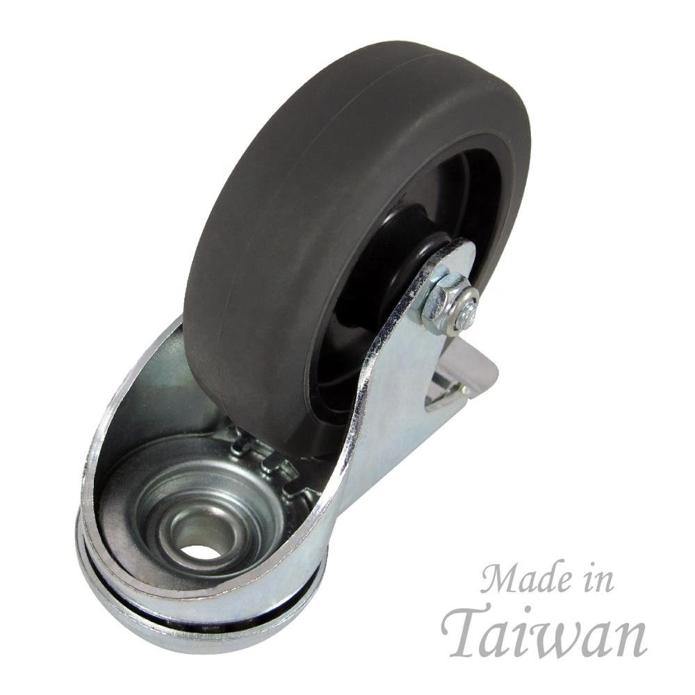 CCE Caster 3 Inch Hollow Bolt Hole Solid PU Flat Locking Wheels