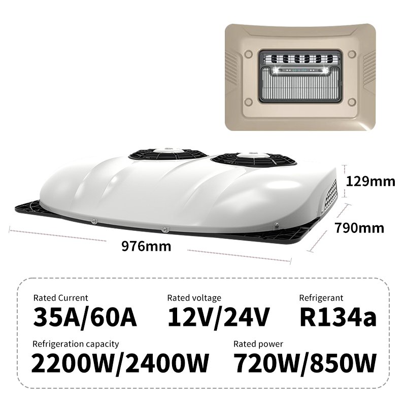 2025 New Type Electric 12V Rooftop Air Conditioner Camper RV Trailer Truck Tractor Van Auto Parking Conditioner Conditioner